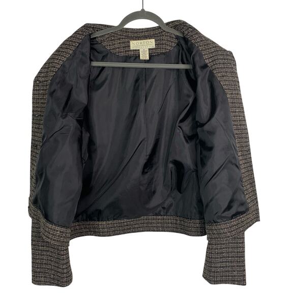Vintage Blazer Cropped Jacket Woven Knit Tweed Norton McNaughton Lined Size 18 - Picture 6 of 9